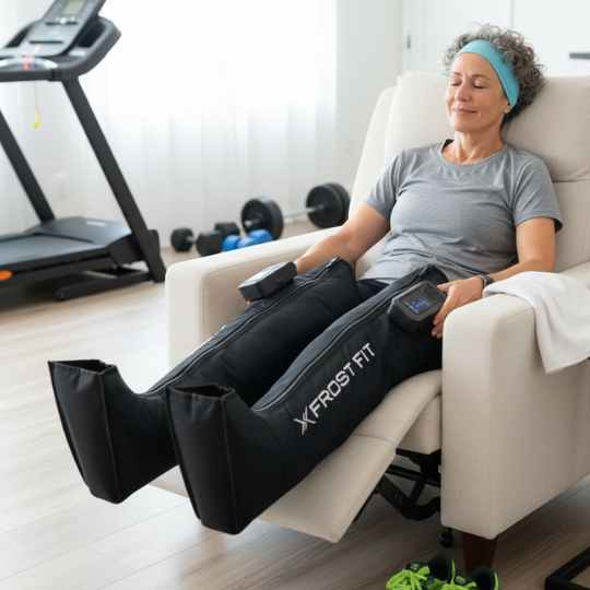 Athlete using Recovery Wraps