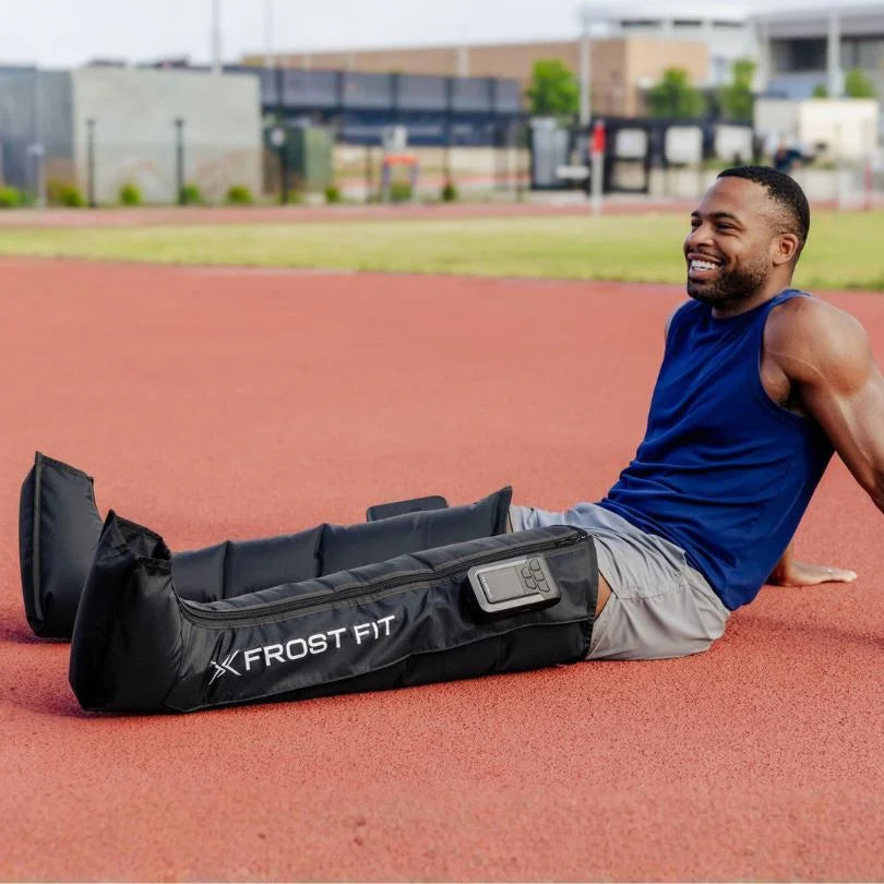 Athlete using wireless compression boots